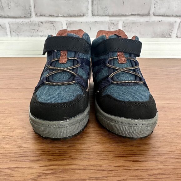 ❤️OshKosh Boys Shoes Slip-on Hi School Boots Sneaker Sz 6 easy-on Hook-loop Blue - Picture 4 of 9